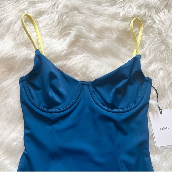 New! ONIA Isabella Two-Tone One Piece Swimsuit - Picture 8 of 10